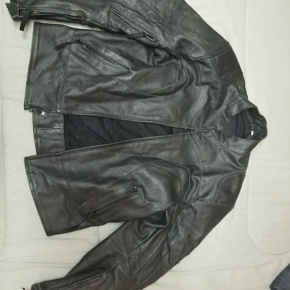 Mens Classic Vintage Genuine Top-Grain Cowhide Biker Leather Jacket